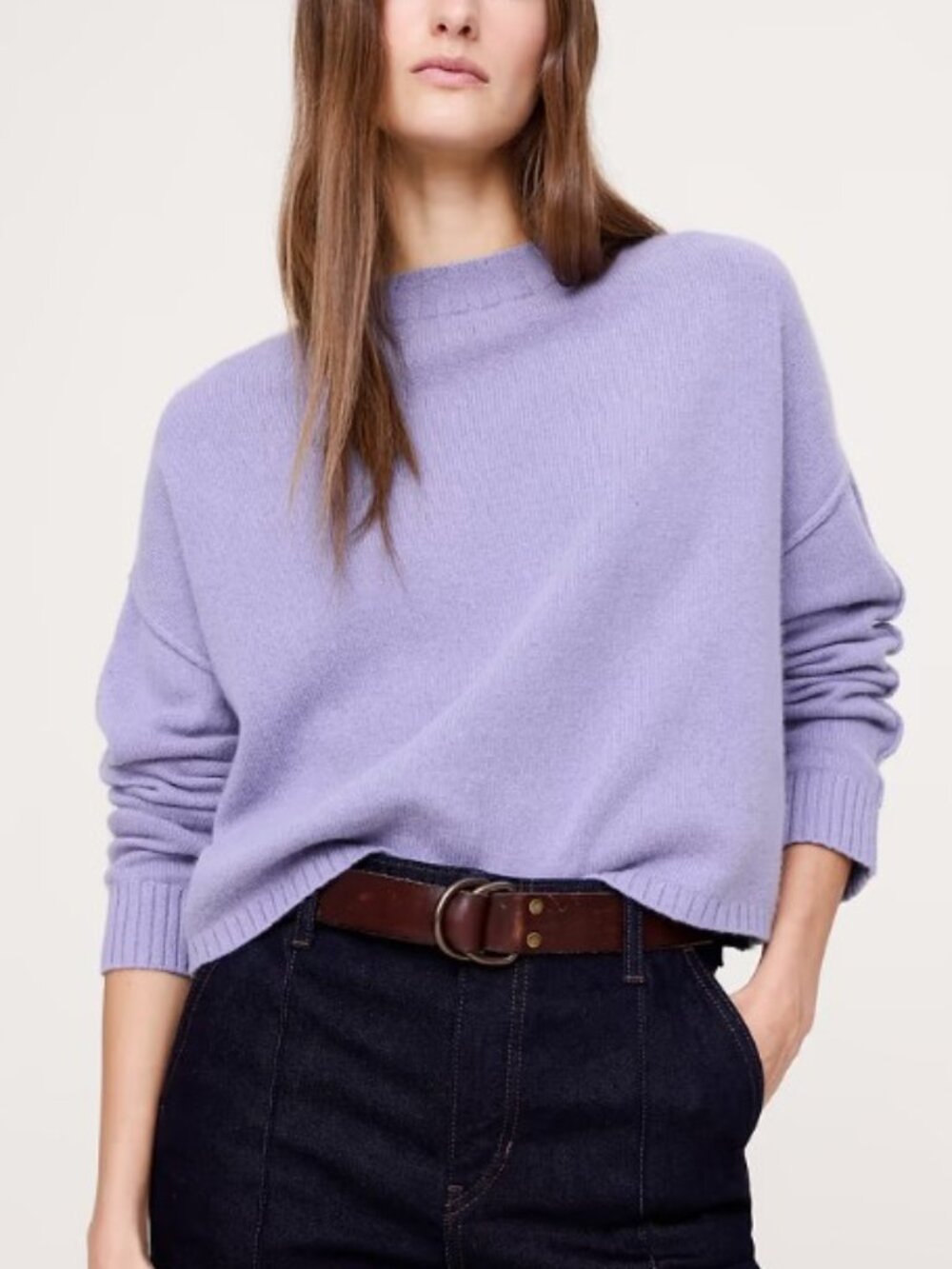 Banana republic Cropped Crewneck Long Sleeve Merina Wool Sweater.